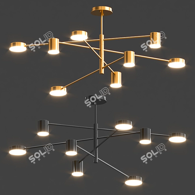 Sleek LED Pendant Lights 3D model image 1