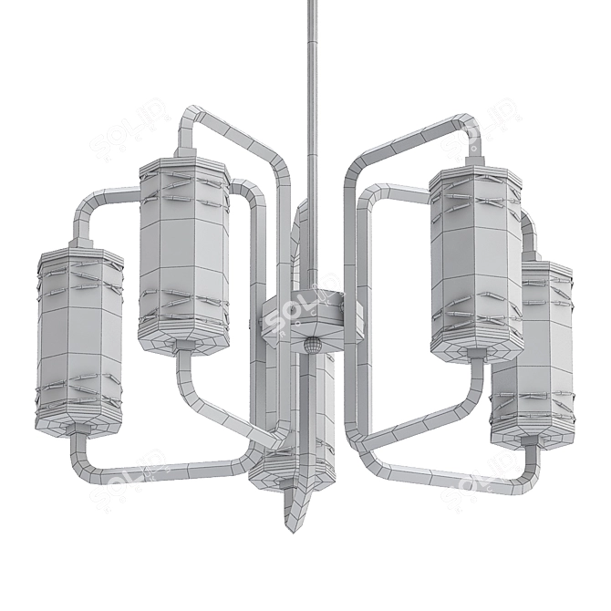 Modern Black Ceiling Chandelier 3D model image 2