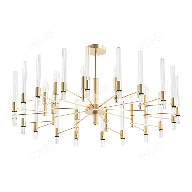 Elegant Bronze Ceiling Chandelier 3D model image 1