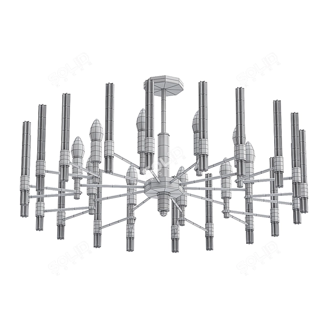 Elegant Bronze Ceiling Chandelier 3D model image 2