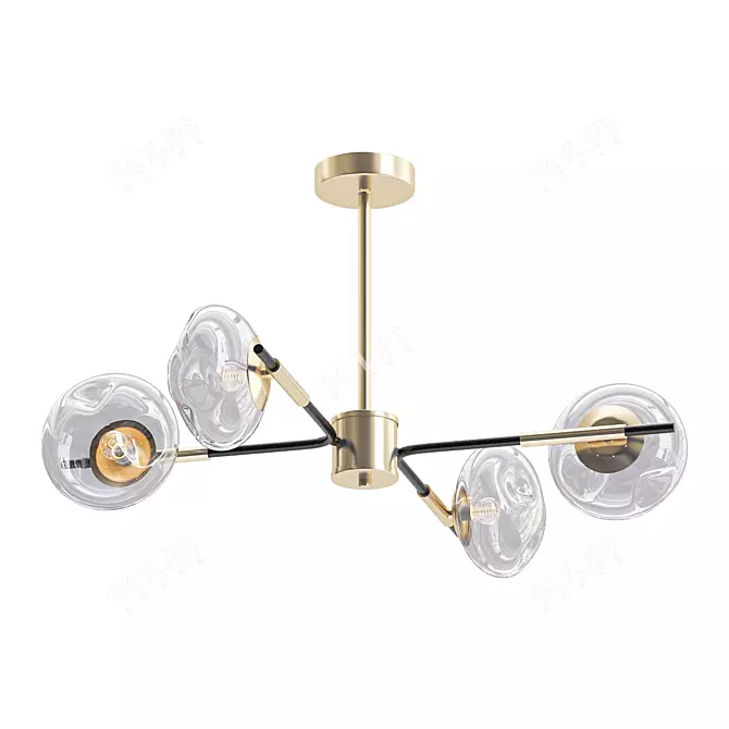 Elegant 4-Light Ceiling Chandelier 3D model image 1