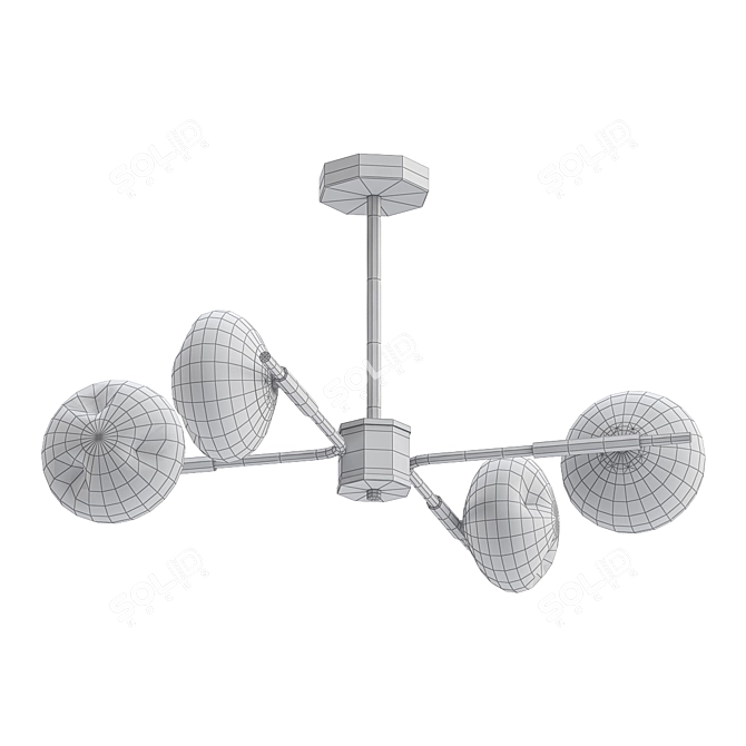 Elegant 4-Light Ceiling Chandelier 3D model image 2