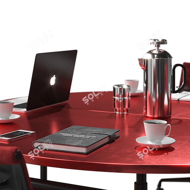 Elegant Copper Conference Table 3D model image 3