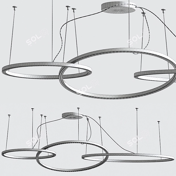 Olympic Trio Pendant Lights 3D model image 2