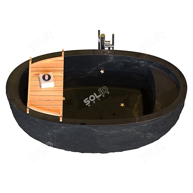 Naga Stone Bath: Wild Edge Elegance 3D model image 3