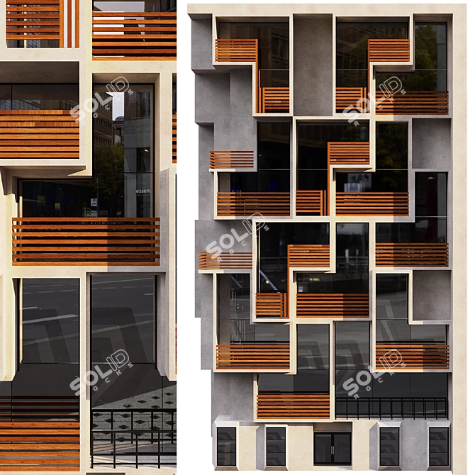 Exquisite 13-Story Residential Building 3D model image 2