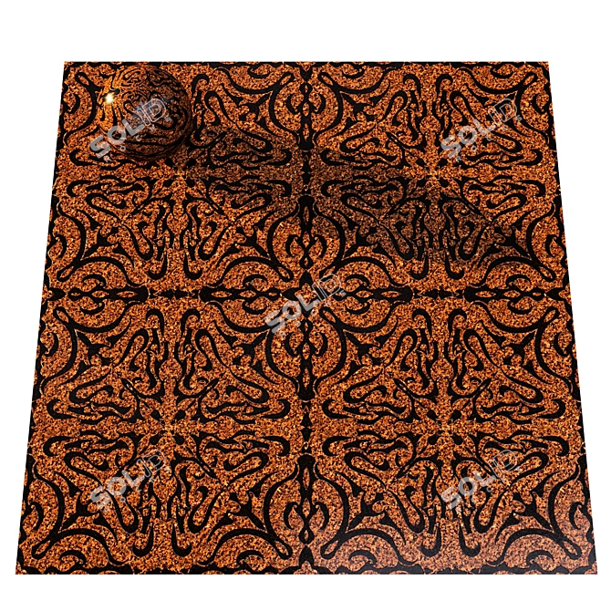 Arabesque Marble Stone Tiles 3D model image 3