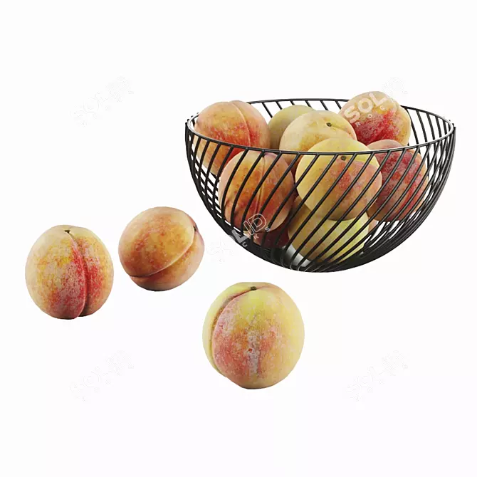 Xiaomi Mijia Peach Basket: A Charming Home Fruit Holder 3D model image 1