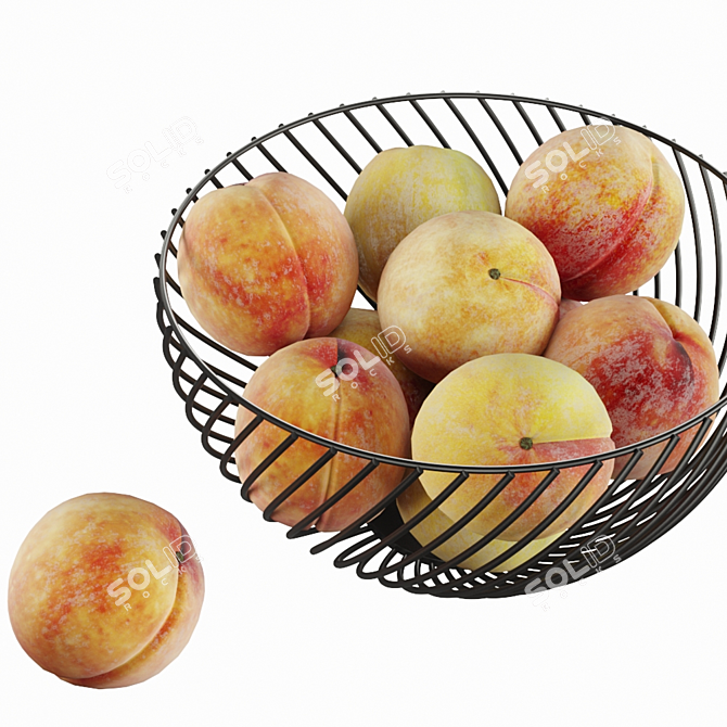 Xiaomi Mijia Peach Basket: A Charming Home Fruit Holder 3D model image 2