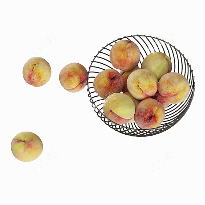 Xiaomi Mijia Peach Basket: A Charming Home Fruit Holder 3D model image 3