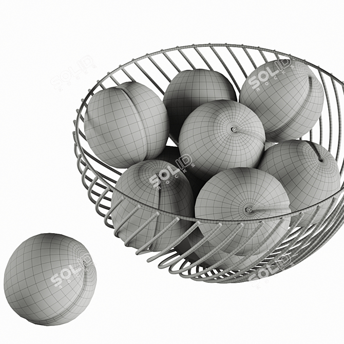 Xiaomi Mijia Peach Basket: A Charming Home Fruit Holder 3D model image 7