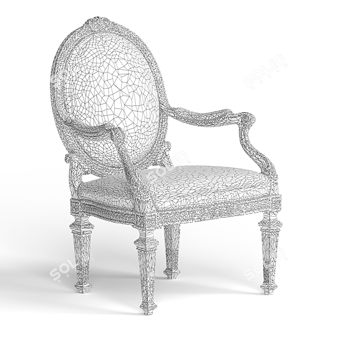 Roberto Giovannini Lowpoly Armchair 3D model image 3