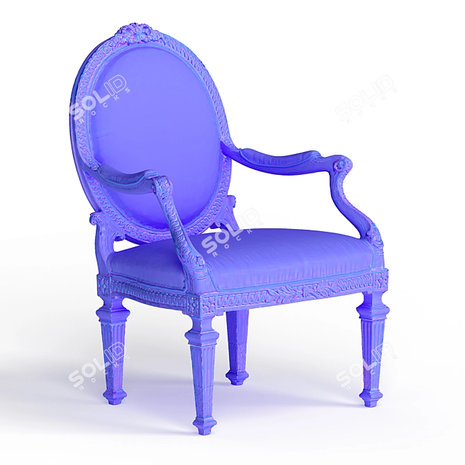 Roberto Giovannini Lowpoly Armchair 3D model image 4