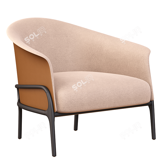 Sleek Organic Armchair 3D model image 1