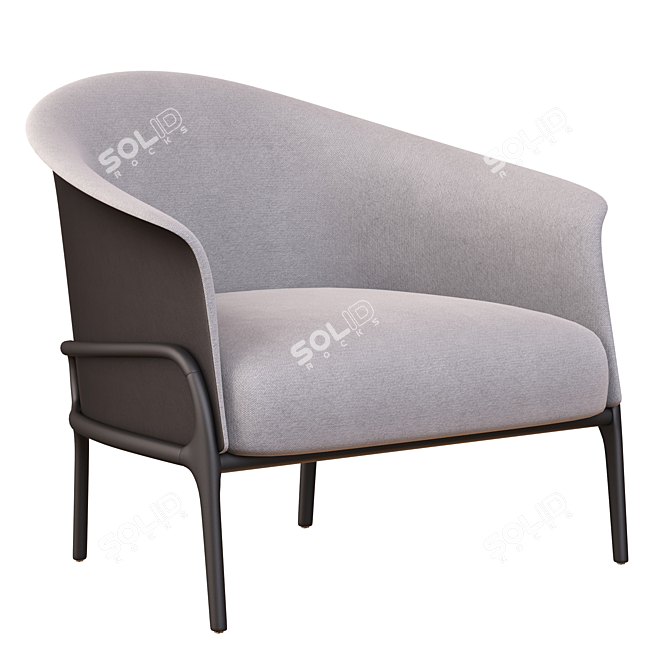 Sleek Organic Armchair 3D model image 2