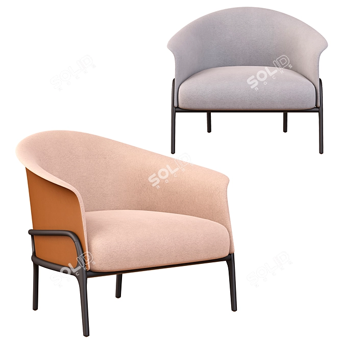 Sleek Organic Armchair 3D model image 4