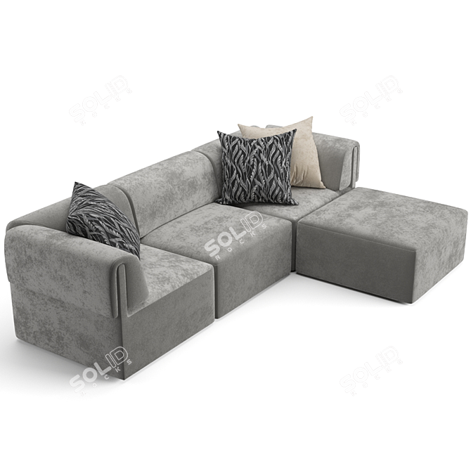 Gubi Wonder Sofa: Luxurious 2x3 Seater with Chaise Lounge 3D model image 2