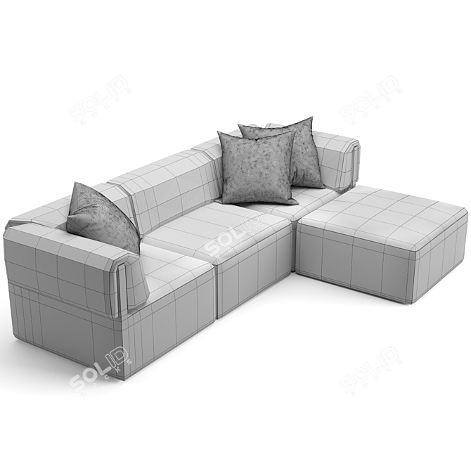 Gubi Wonder Sofa: Luxurious 2x3 Seater with Chaise Lounge 3D model image 6