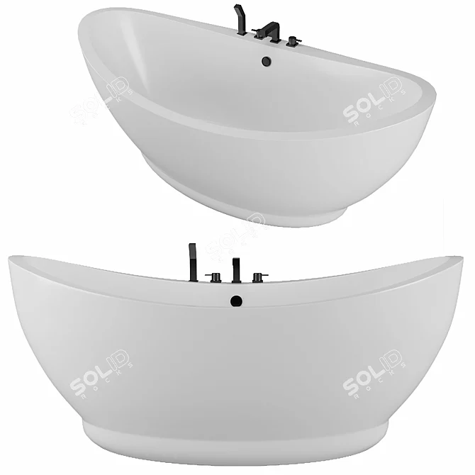 Luxury Freestanding Soaking Bathtub 3D model image 1