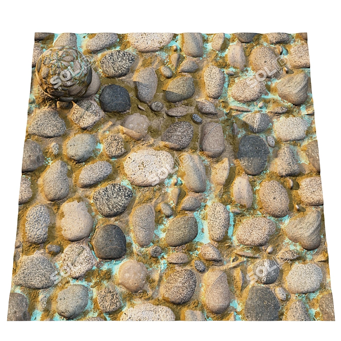 Natural Stone Textured Mix 3D model image 2