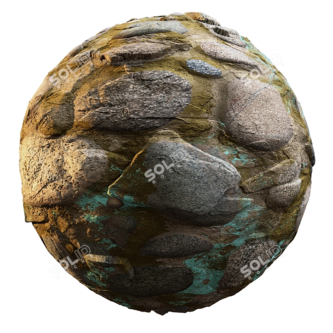 Natural Stone Textured Mix 3D model image 3