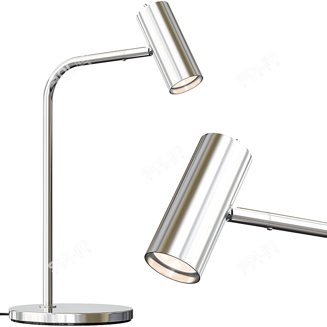 Modern Nickel-plated Desk Lamp 3D model image 1