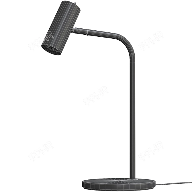 Modern Nickel-plated Desk Lamp 3D model image 2