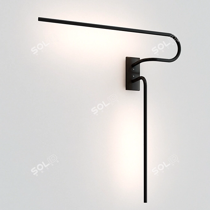 Patinated Brass Tube Sconce 3D model image 1