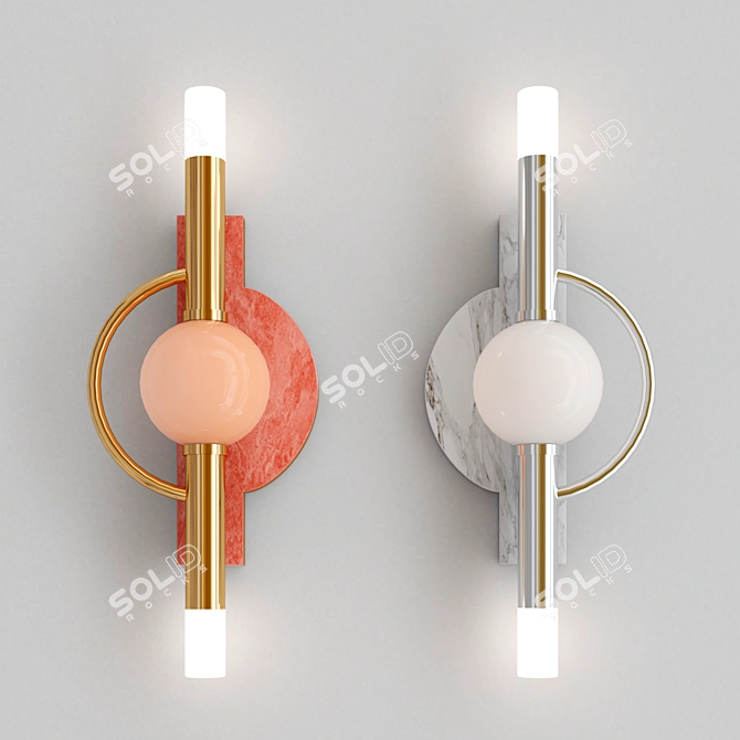 Elegant Brass Dallas Wall Lamp 3D model image 1