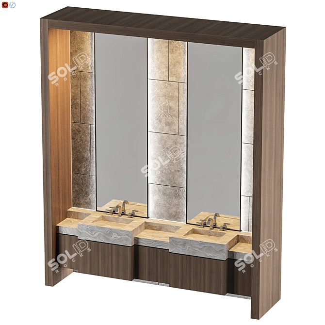 3Dmax 2014 OBJ Bathroom Setup 3D model image 3