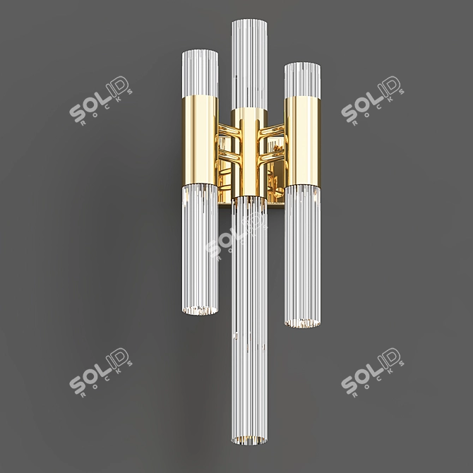 Elegant Cascading Crystal Wall 3D model image 1