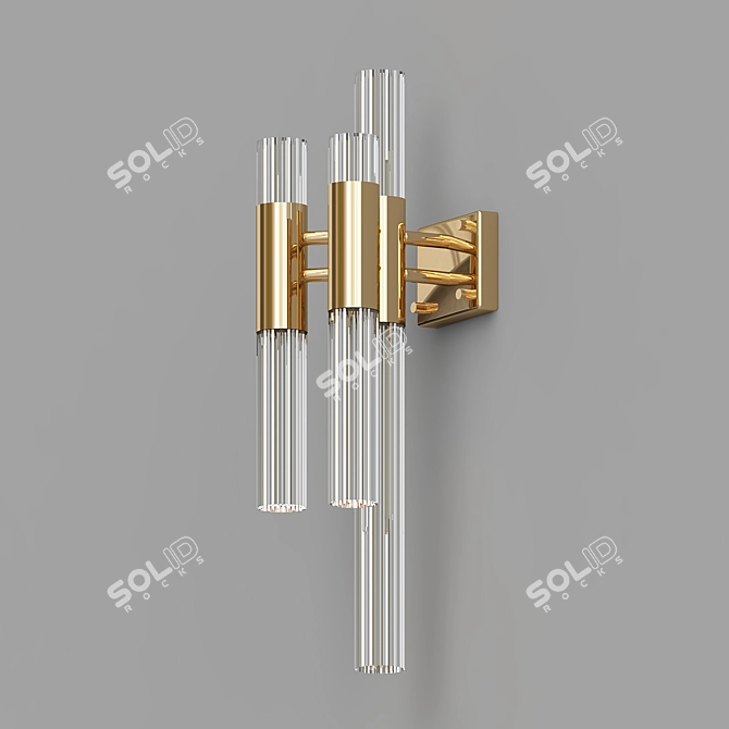 Elegant Cascading Crystal Wall 3D model image 2