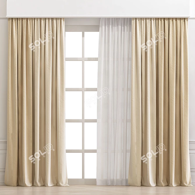 Refined Curtain Design 3D model image 1