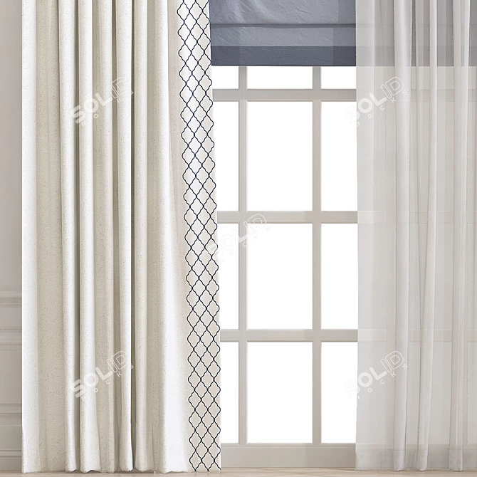 Title: Revamped Curtain Design 3D model image 2