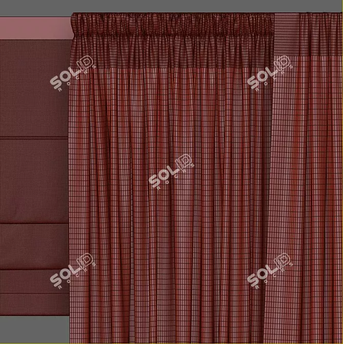 Title: Revamped Curtain Design 3D model image 3