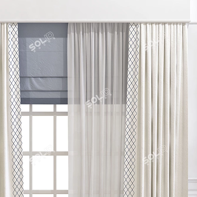 Title: Revamped Curtain Design 3D model image 4