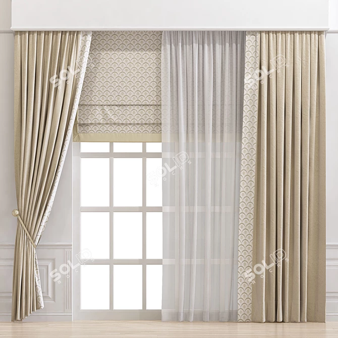Revamped Curtain Design | Curtain 897 3D model image 1