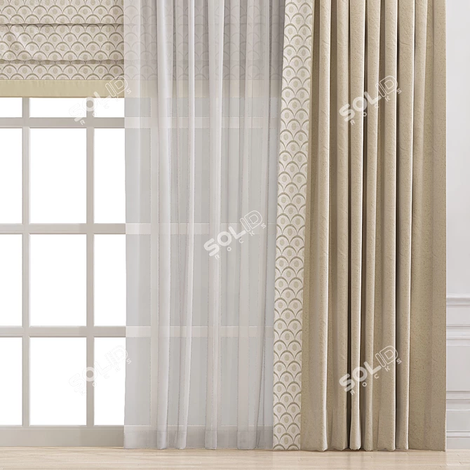Revamped Curtain Design | Curtain 897 3D model image 2