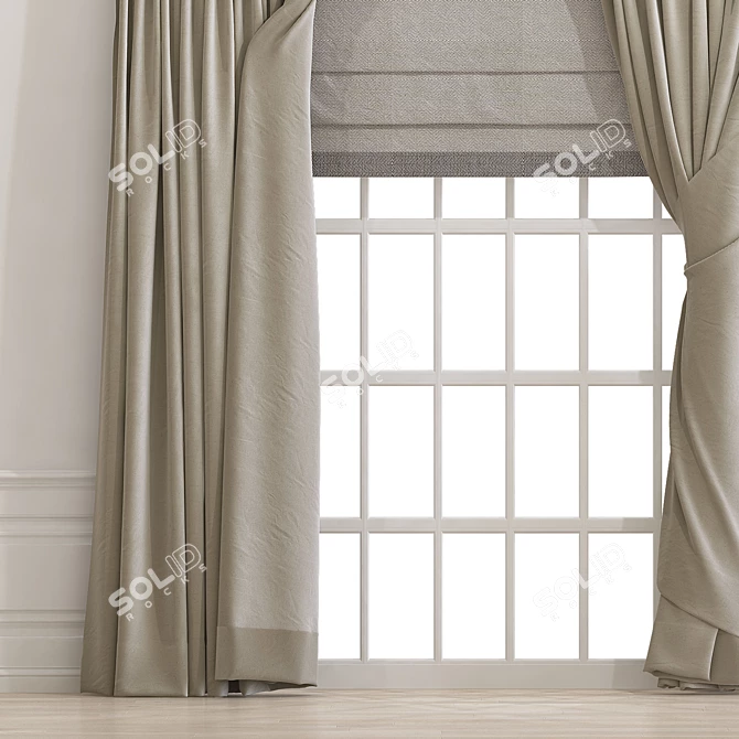 Elegant Drapery: Curtain 899 3D model image 2