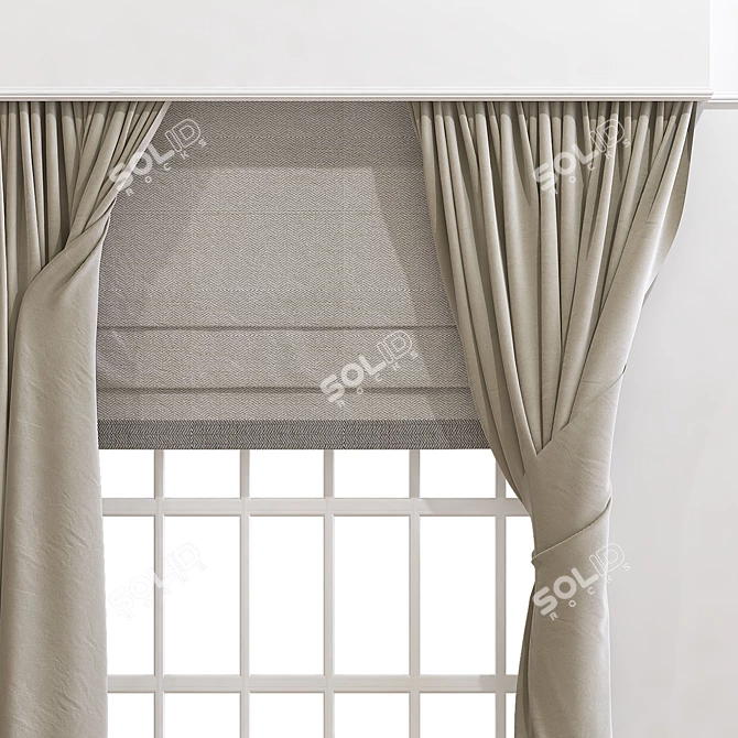 Elegant Drapery: Curtain 899 3D model image 4
