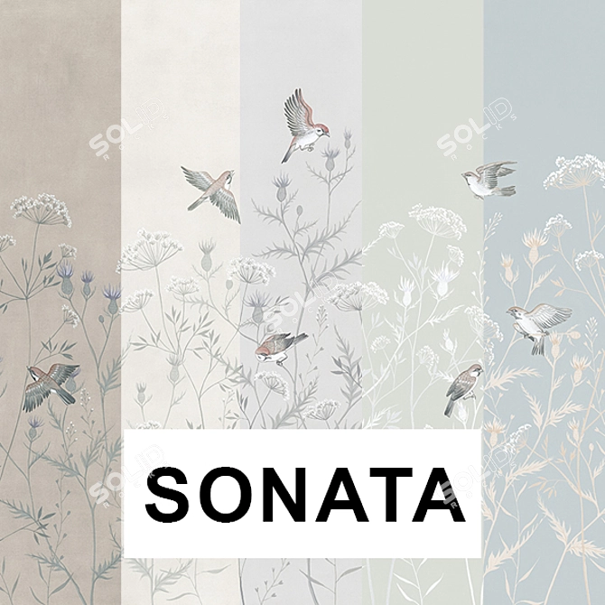 Factura Sonata Vinyl Wallpaper - Stylish and Durable 3D model image 1