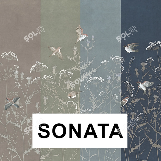 Factura Sonata Vinyl Wallpaper - Stylish and Durable 3D model image 2