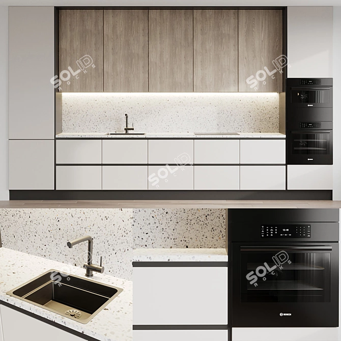 Multifunctional Kitchen 12: Mixer, Sink & Appliances 3D model image 1