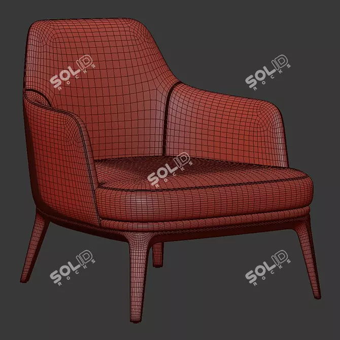 Contemporary Jane Large Armchair 3D model image 5