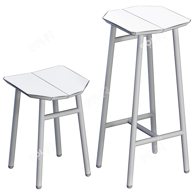 Sleek Dedo Bar Stool 3D model image 5