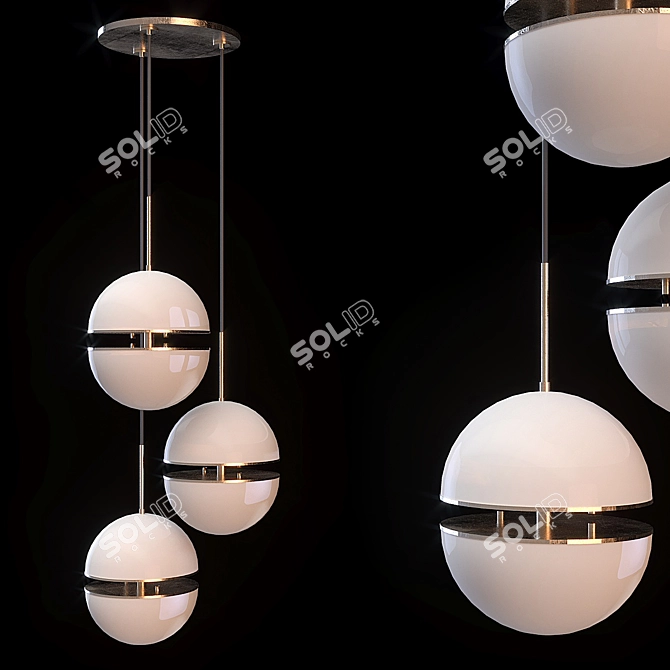 Spiridon Triple Ceiling Lamp 3D model image 1