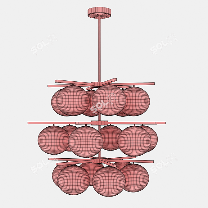 Elegant Retro Chandelier: Noa 3D model image 3