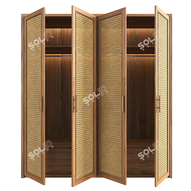 Modern Rattan Wardrobe 3D model image 3