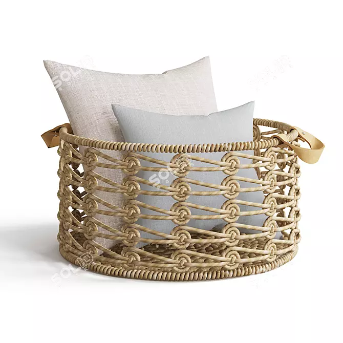 Handcrafted Storage Baskets by Greenvibe 3D model image 2