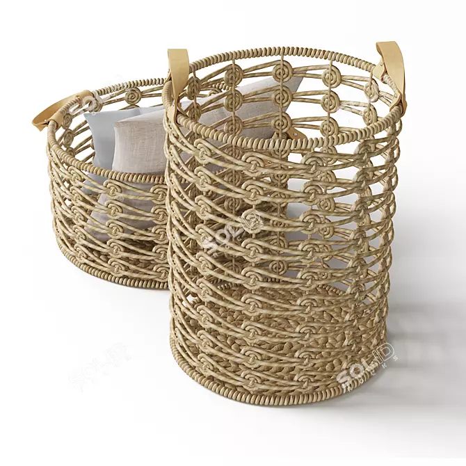 Handcrafted Storage Baskets by Greenvibe 3D model image 5